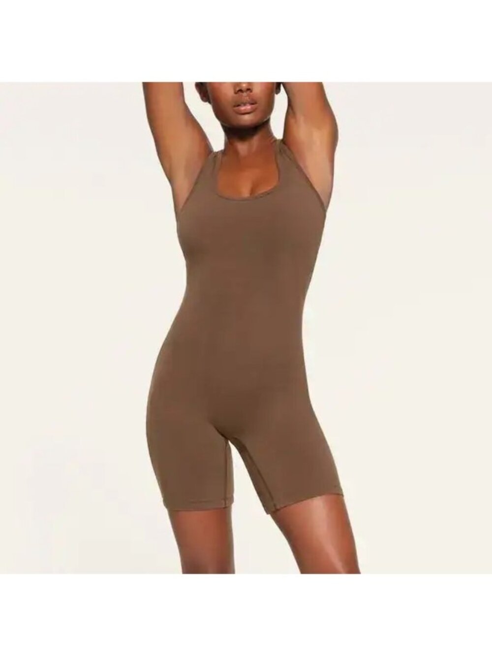 NWT SKIMS OUTDOOR BASICS MID THIGH COCOA BODYSUIT SZ 4X
